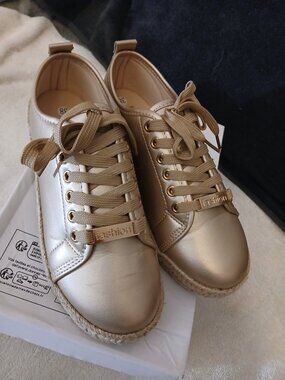 Gold sneakers